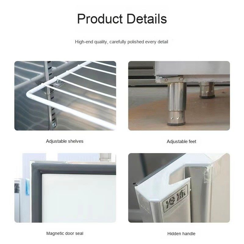 Commercial Single-Temperature Stainless Steel Workbench Large-Capacity Freezer Refrigerator for Fresh-Maintained Milk Tea Shops