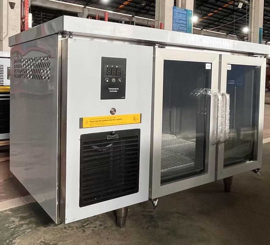 Single-Temperature Double Door Glass Portable Air-Cooled Freezer with LED Lighting Refrigeration Equipment