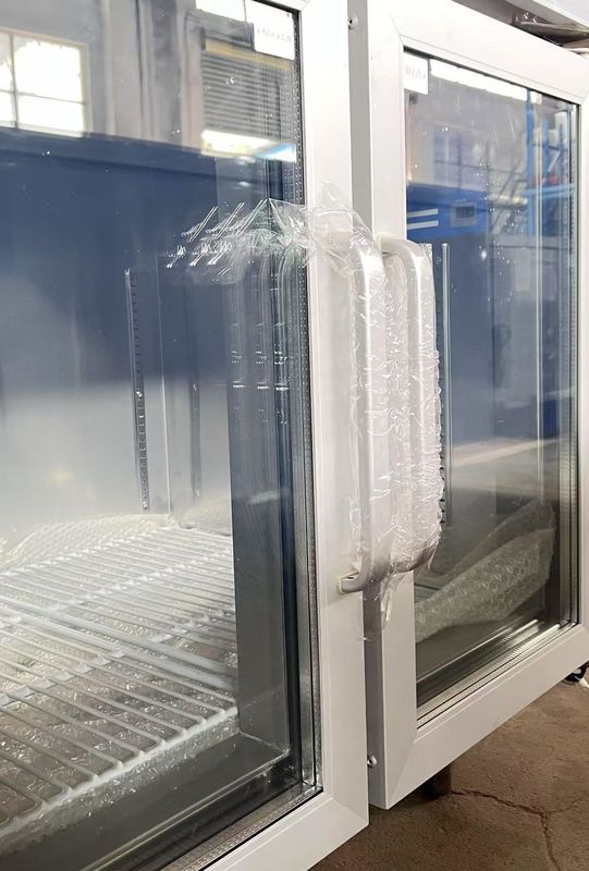 Single-Temperature Double Door Glass Portable Air-Cooled Freezer with LED Lighting Refrigeration Equipment