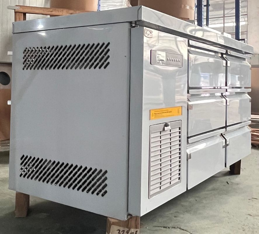 Single-Temperature 2/4/6 Drawer Workbench Portable Under Counter Refrigerator/Cooler Cabinet Air Cooling for Workbench Home Use