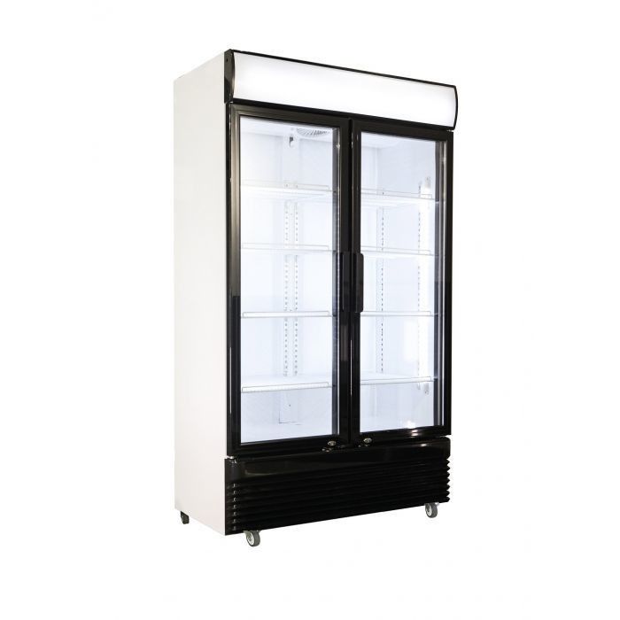 Large Capacity Double Door Beverage Cooler: Keep Your Drinks Fresh and Ready for Sale