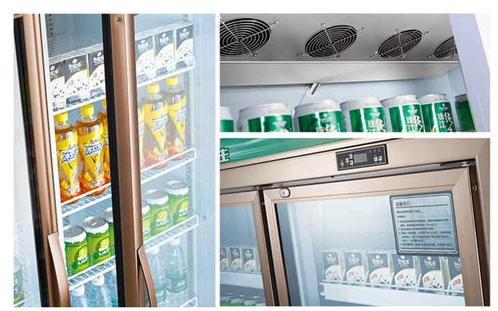 Supermarket Commercial Single-Temperature Energy Drink Beverage Display Refrigerator Vertical Plug-In Upright Freezer LED Fan