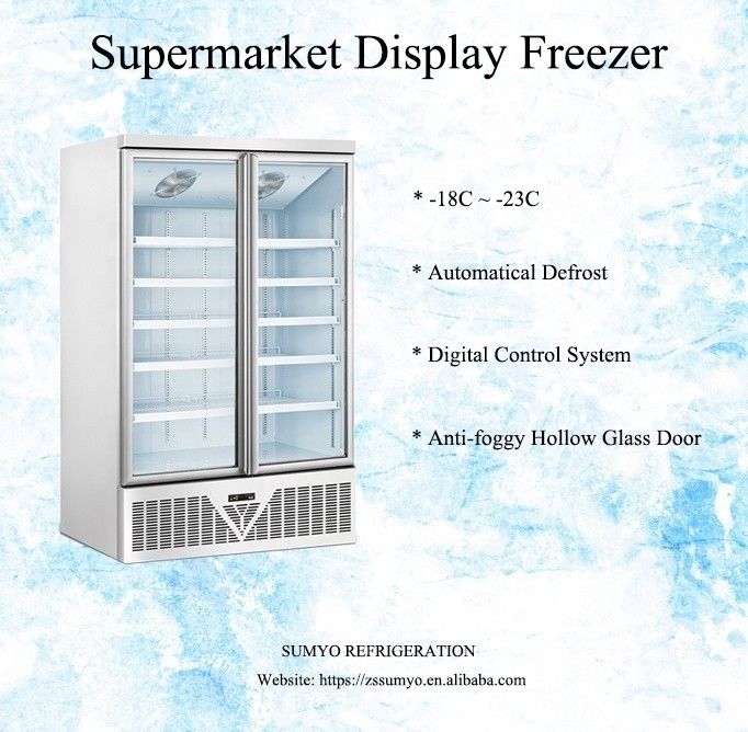 Supermarket Commercial Single-Temperature Energy Drink Beverage Display Refrigerator Vertical Plug-In Upright Freezer LED Fan