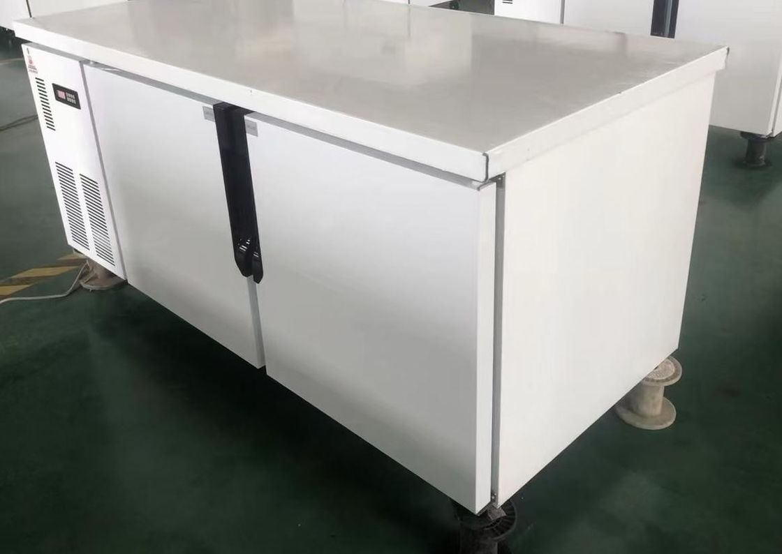 Commercial Kitchen Stainless Steel Table Top Freezer Refrigerator 2-Door Trayunder Counter Refrigerator Freezer